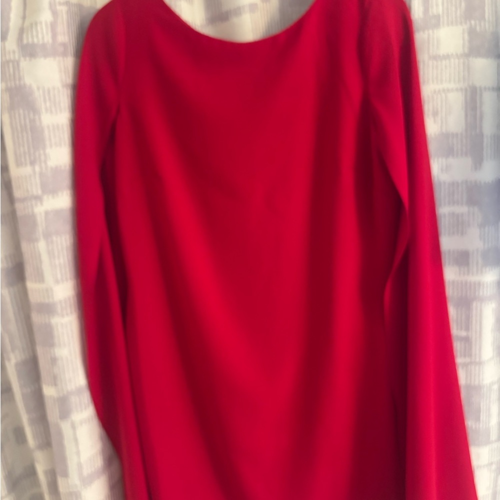 Ralph Lauren Vibrant Red Long cape Sleeve dress